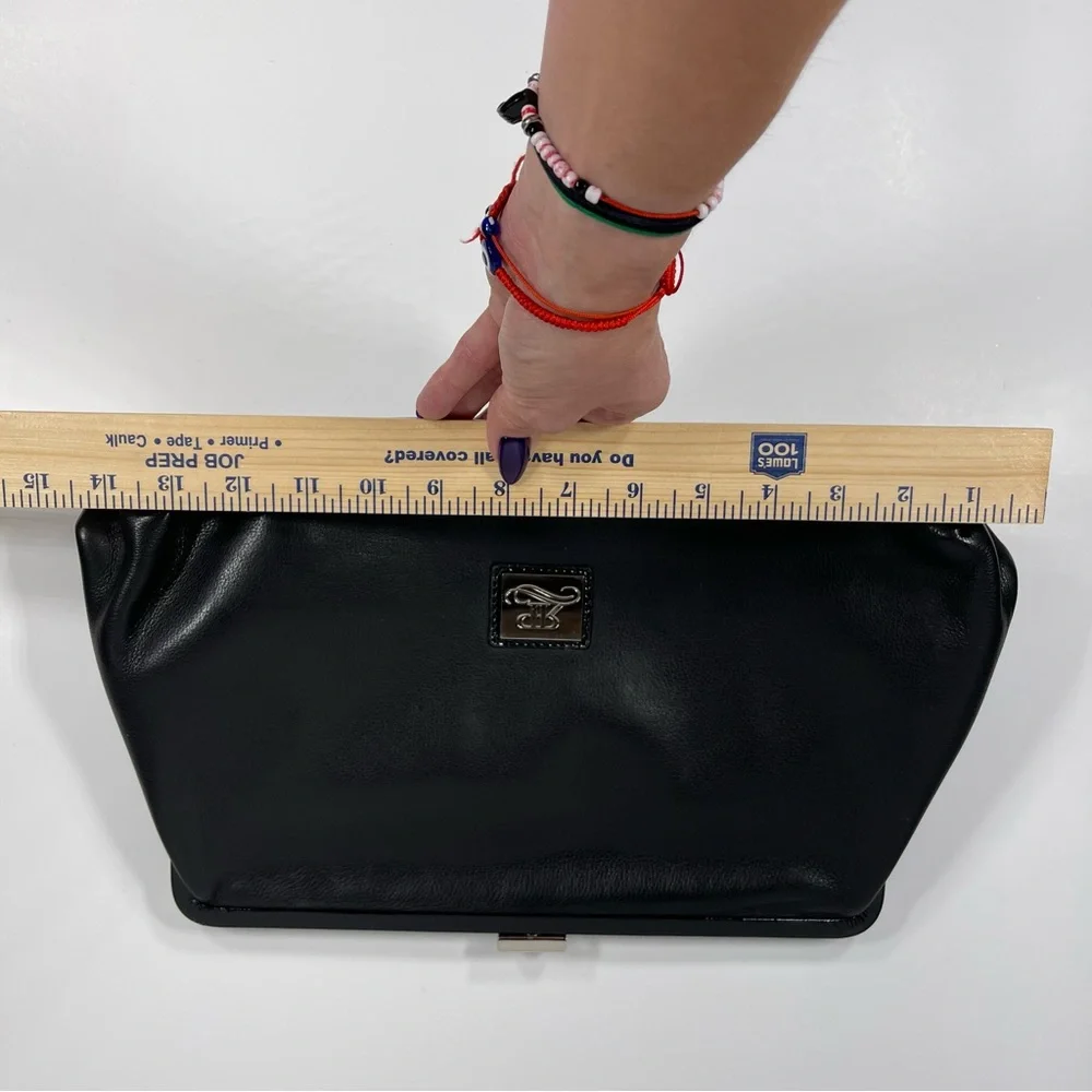 Rosie Pope Maternity Soft Black Leather Diaper Clutch - Picture 14 of 15